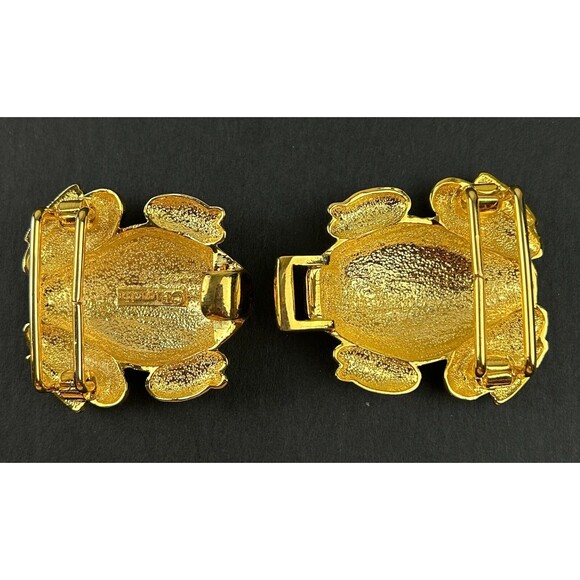 Vintage Paquette Frog Interlocking Belt Buckle Gold Tone Signed main image 4